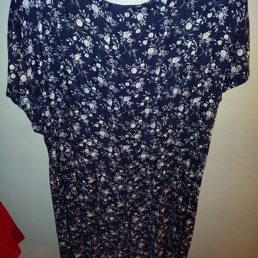 Vintage My Michelle Blue Floral Long Sleeve Dress Size 24W